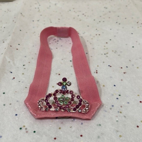 Rachel Weissman Pink Swarovski Crystal Crown Headband Perfect For Your Princess - Picture 2 of 7